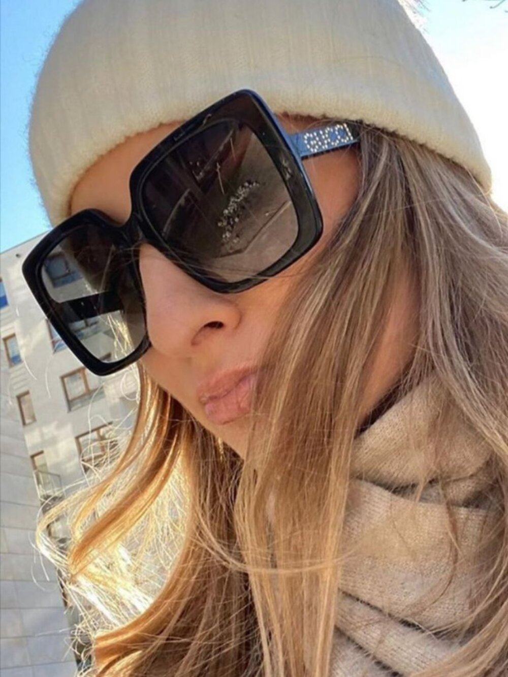 GUCCI GG0418S 001 BLACK SQUARE WOMEN SUNGLASSES